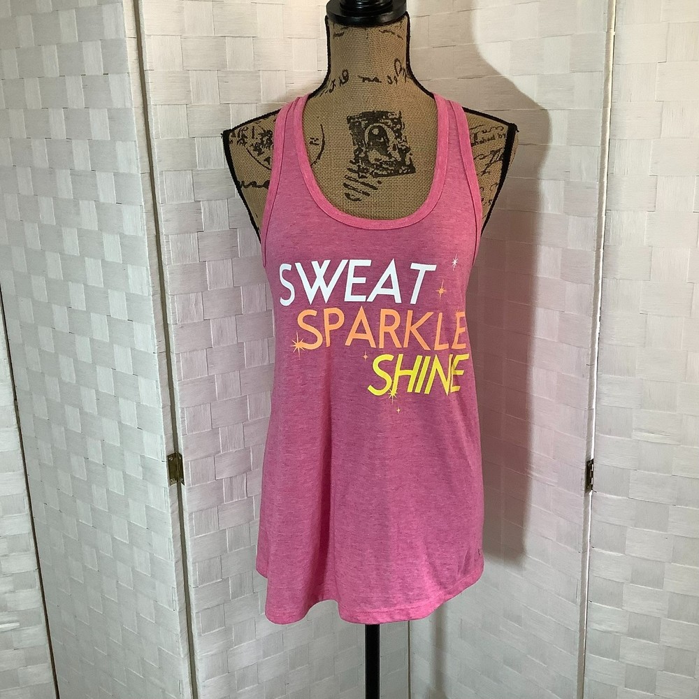 danskin now pink athletic tank top size small